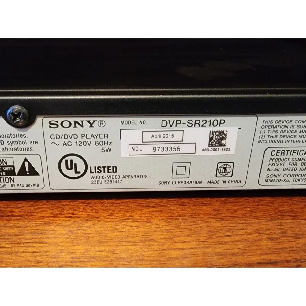 Sony dvp sr210p